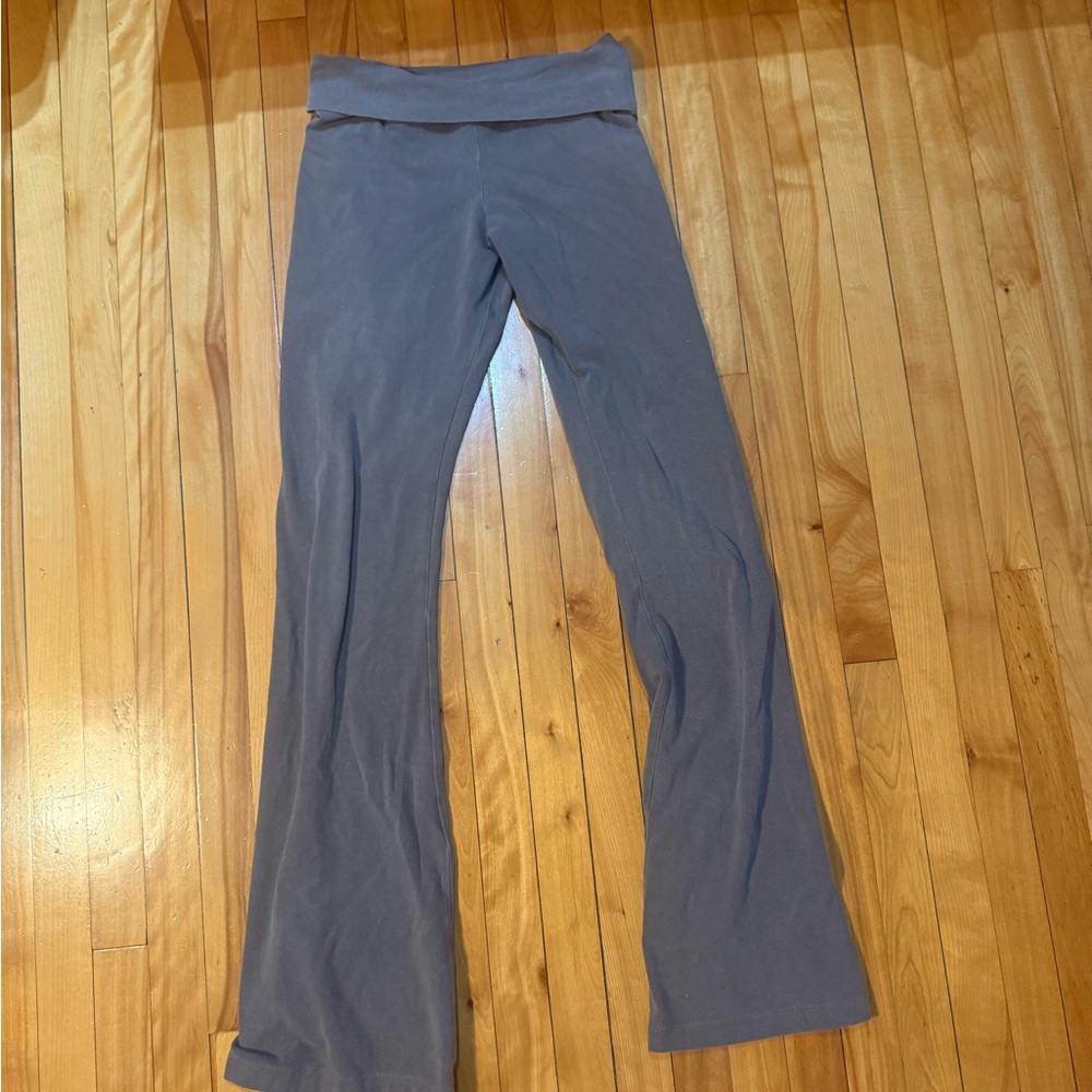 Brandy Melville Grey Foldover Flare Yoga Pants